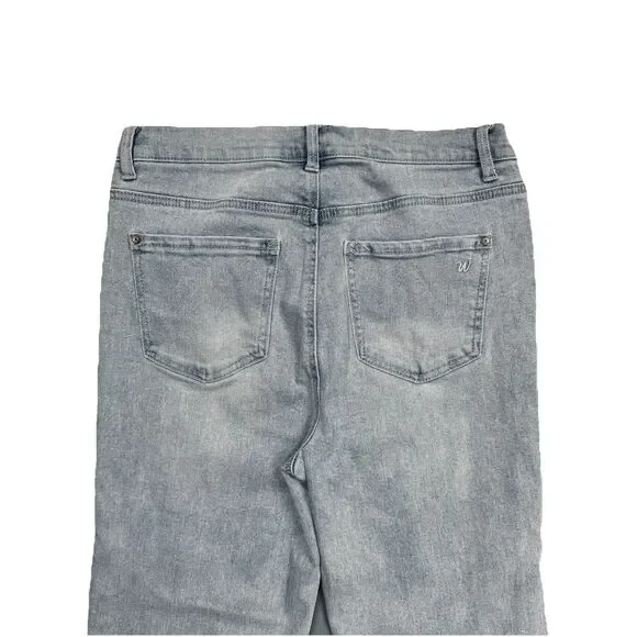 Wallflower Jeans Fearless Curvy Super High Rise Crop 10 (30x25) Blue Distressed - Picture 8 of 10